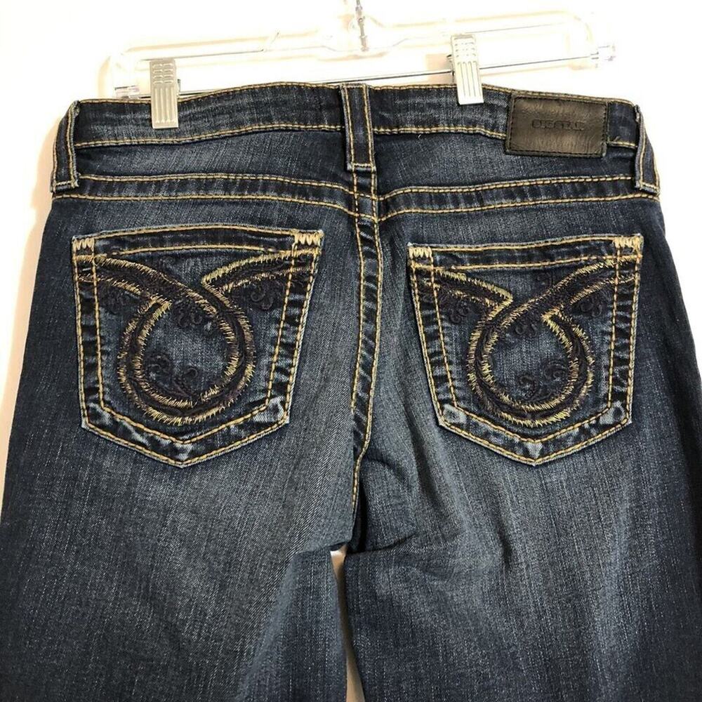 Big Star Jeans Womens Size 29L Raw Hem Dark Wash Bootcut Mid Rise Actual 31x28.5